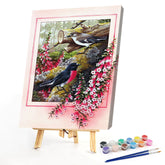 #A Flower Bird Oil Paint By Numbers Kit DIY Drawing Picture for Adults Home Deco